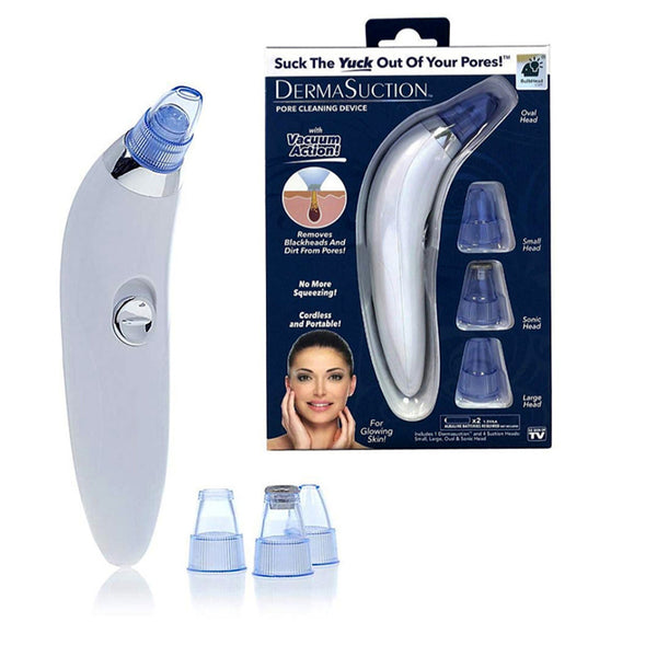 Derma Suction Vacuum Pore Cleaning Device With 4 Interchangeable Suction Heads